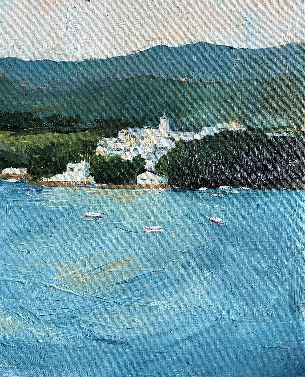 Cuadro "Castropol" de la artista María Elisa Rivera Armada para la exposición "La Marina" de Ribadeo, España